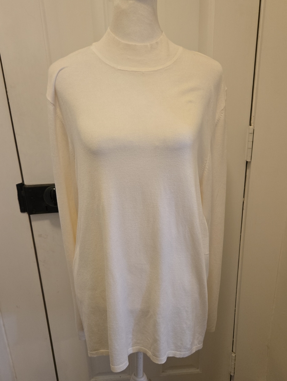 Coldwater Creek Cream Mock-Neck Long Sleeve Top XL